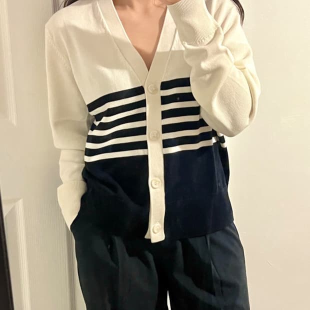 코스 스트라이프 가디건 S 새상품