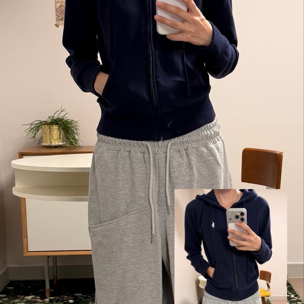 폴로랄프로렌 네이비 후드집업
