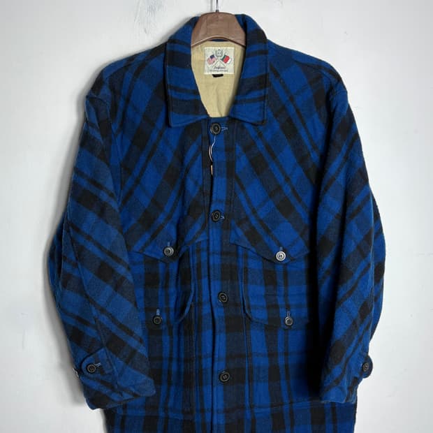 울 체크 셔츠 자켓