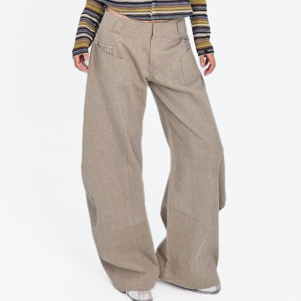 구매) 오운서 Velour Check Pocket Curve Pants