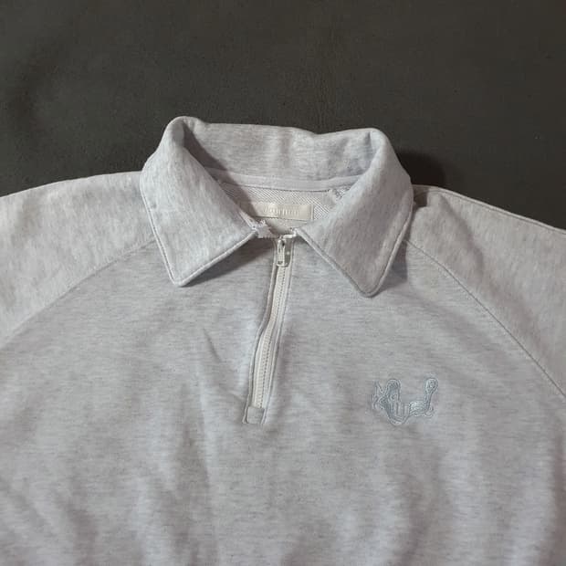 마조네 반집업 카라 맨투맨 티셔츠 S(1) 멜란지그레이