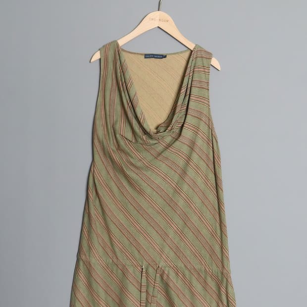 RALPH LAUREN CowlNeck Stripe Sleeveless