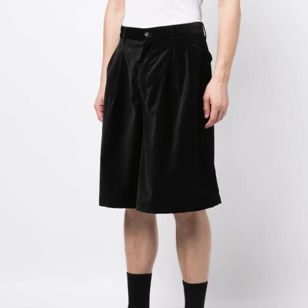 꼼데가르송 벨벳 버뮤다팬츠 S