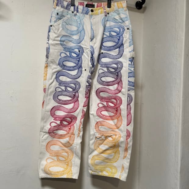 히스테릭글래머 슈프림 스네이크 와이드 팬츠