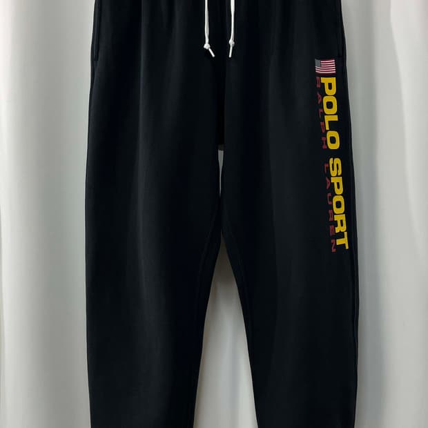 폴로 랄프로렌 스펠아웃 블랙 조거 스웻팬츠