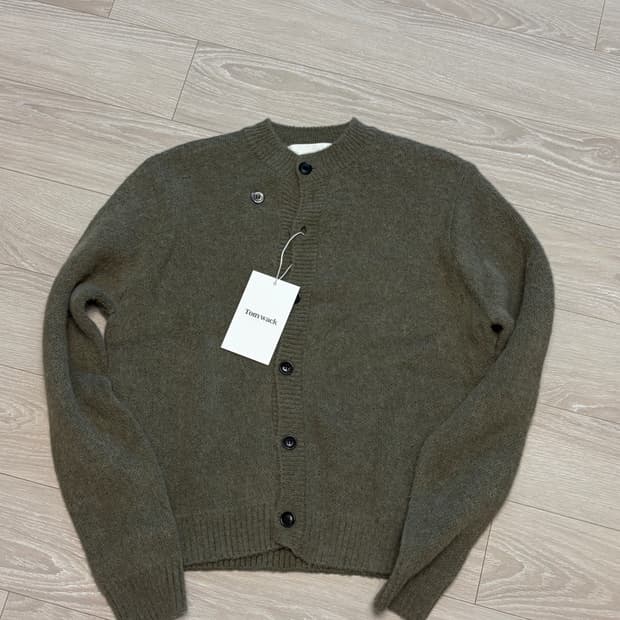 S 토니웩 알파카 모헤어 크루넥 가디건 헤지 그린 새제품 판매