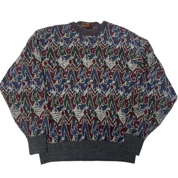 블랙미쏘니스포츠 휴먼패턴니트 105