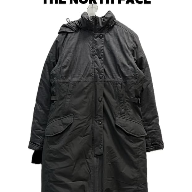 (M) 노스페이스 우먼스 구스다운 롱 자켓 차콜