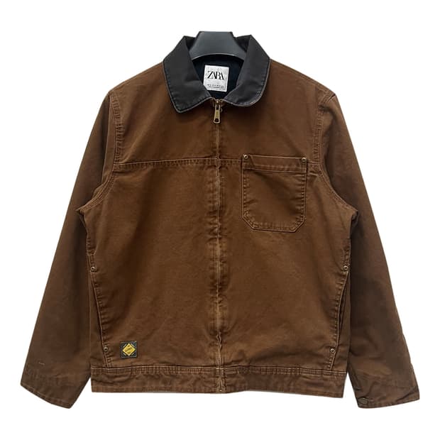 ZARA 자라 콘트라스트 카라넥 워크 자켓 M