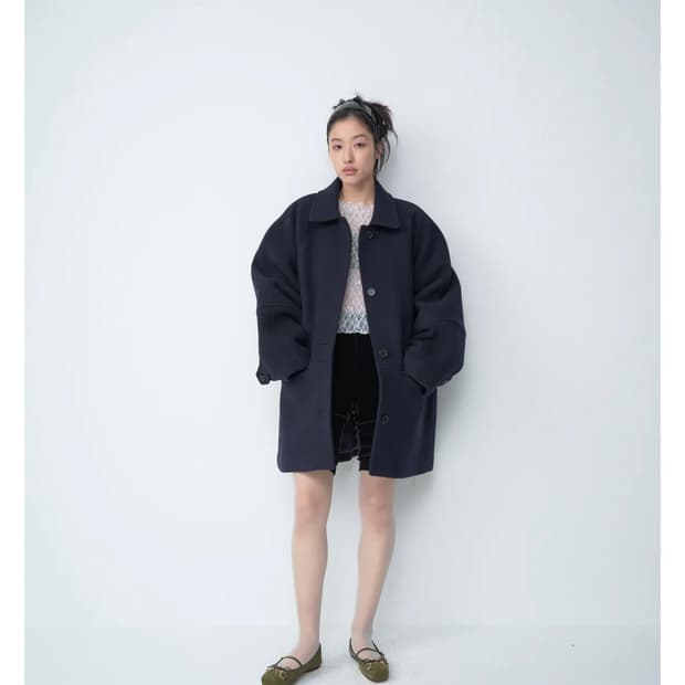 Carol shoppe 그랜파 울코트 네이비 