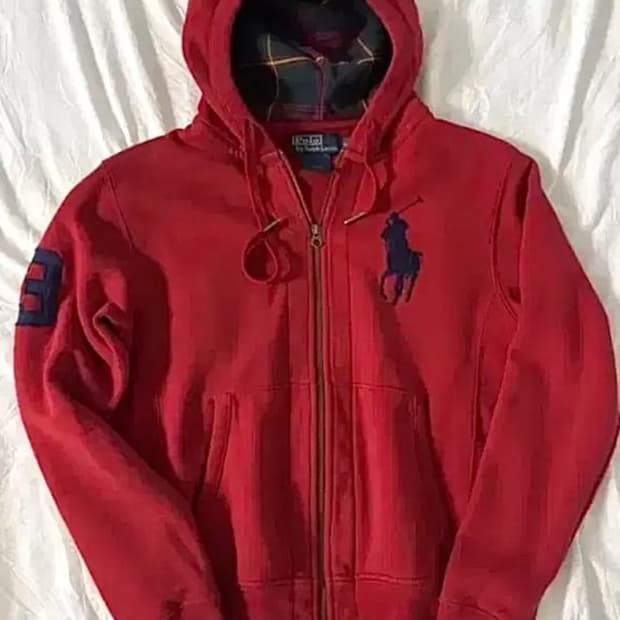 폴로 빅포니 후드집업 레드