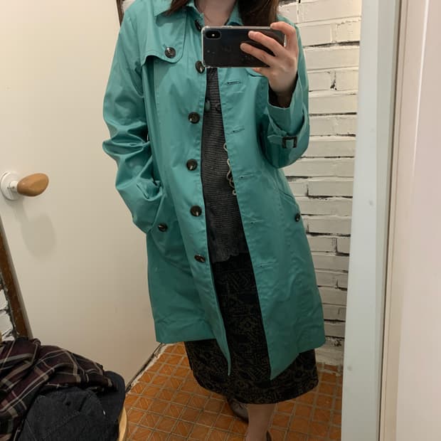 Mint burberry coat