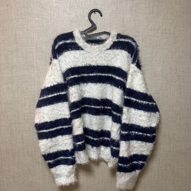 스투시 헤어리 스트라이프 니트