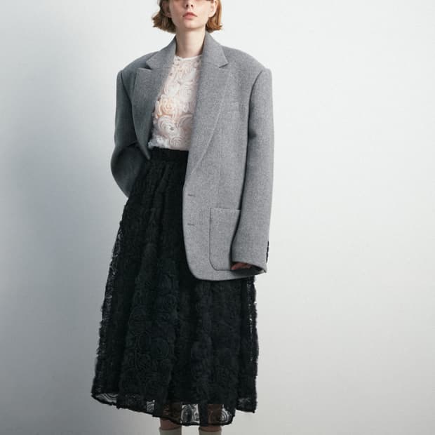 문선 로즈 레이스 스커트