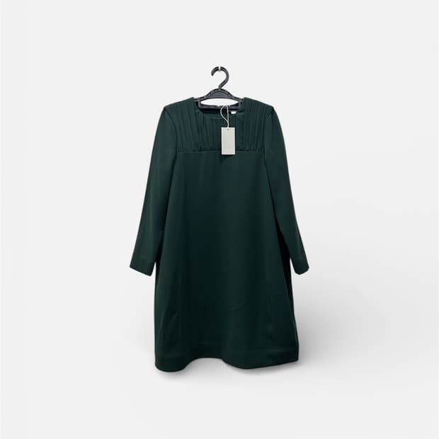 새상품 COS 코스 루즈핏 셔링 원피스 32사이즈 (44) 다크그린