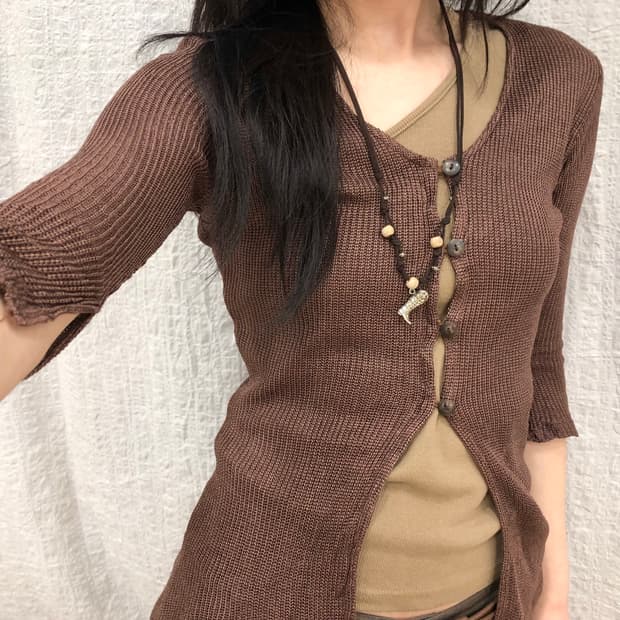 Cocoa brown knit cardigan 