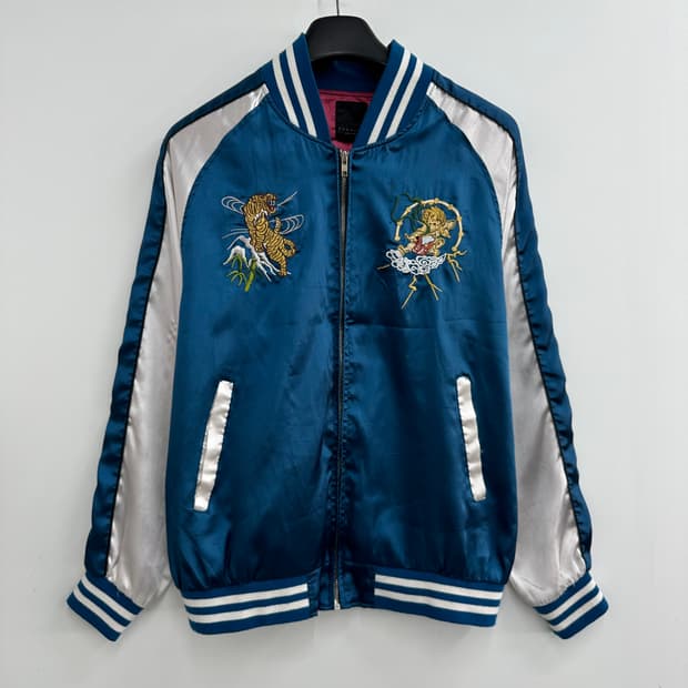 100 루즈핏 남자 자수 스카쟌 자켓