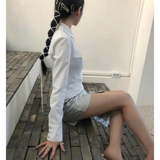 jedbead 포인트 버튼 셔츠