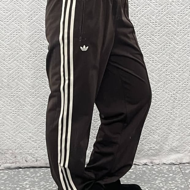 아디다스 빈티지 오리지널 삼선 브라운 트랙팬츠 XS C08828