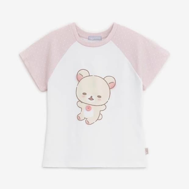 허그유어스킨 코리락쿠마 도트 반팔 티셔츠