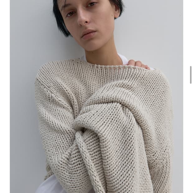 낫띵에브리띵 릴렉스 코튼 스웨터 에크루