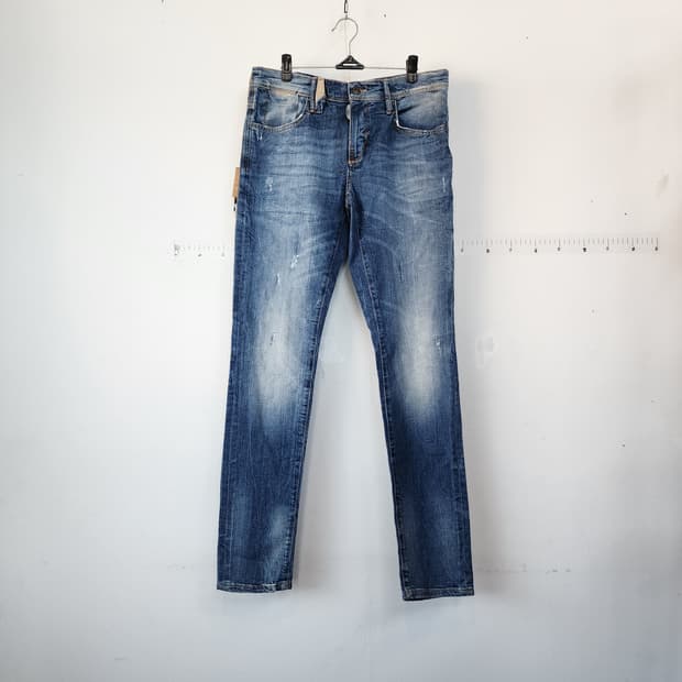 안토니 모라토 데미지 워싱 블루 데님 청바지