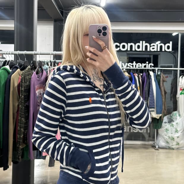 폴로 랄프로렌 스트라이프 후드 집업