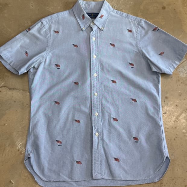 🫶🏻 폴로랄프로렌 성조기 자수 스카이블루 반팔 셔츠 🫶🏻  