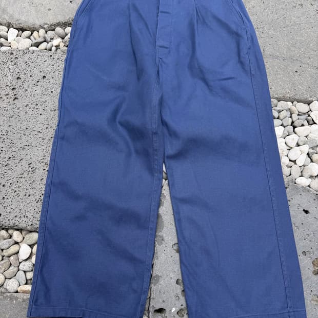 2000s GREY NAVY WIDE FRENCH WORK 프렌치워크팬츠