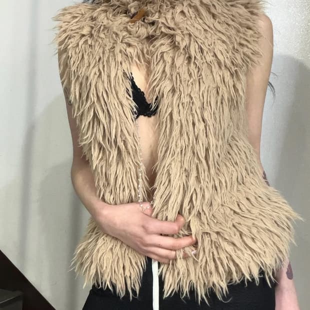 Desert Shearling Shaggy Fur Vest