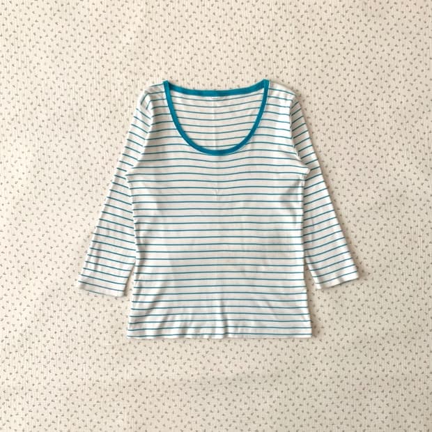 청록민트 스트라이프 7부티