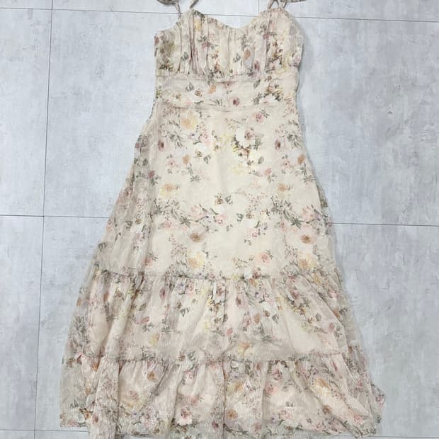 •VALLO DE NERA 플라워 쉬폰 롱 원피스