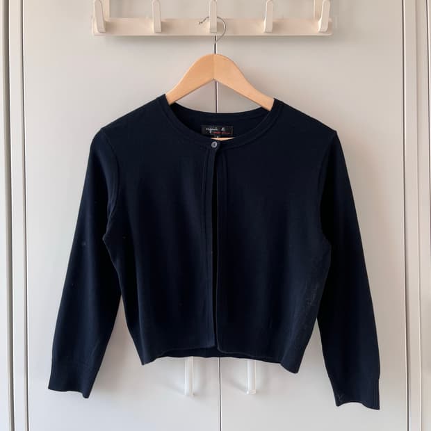 Agnes B 아네스 베 원버튼 울니트 가디건