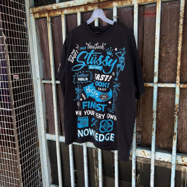 Stussy 00S 아카이브 타이포 그래픽 반팔티