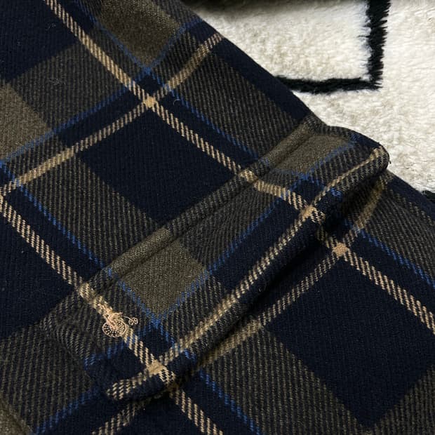 [L]빈폴 헤비울 오버핏 체크 코트