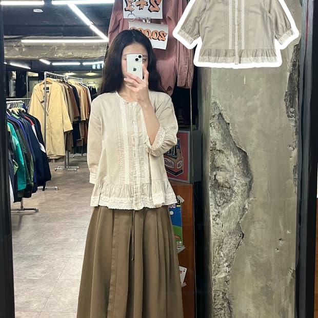 빈티지 블라우스 오트밀 #csz3284