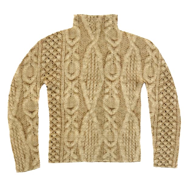 Issey Miyake Cable Knit Highneck L/S Top