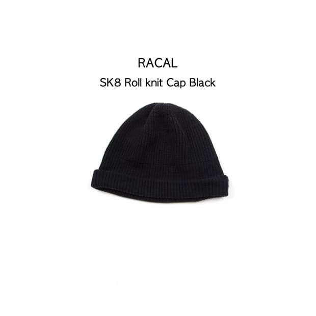 Racal SK8 롤 니트 캡 블랙