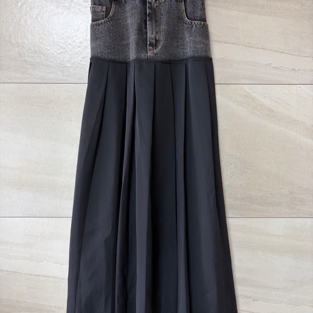 Vintage Denim point long skirt