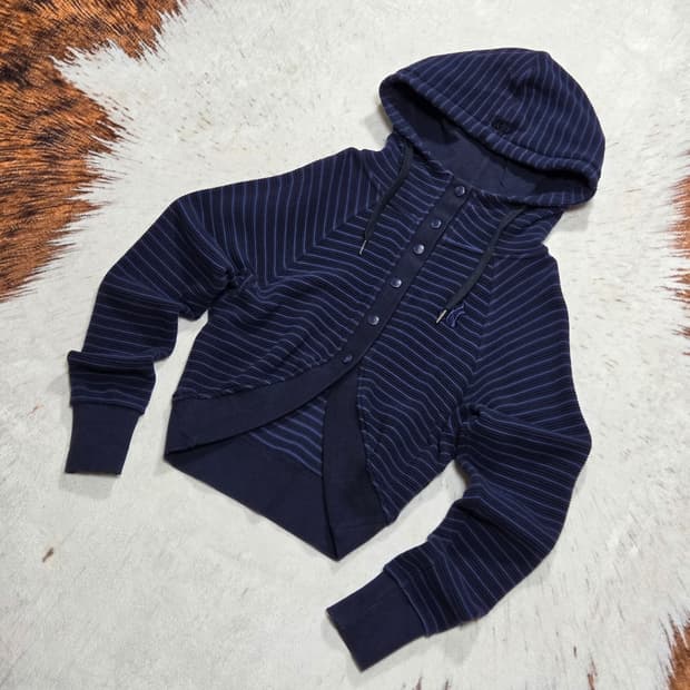 MLB NY 단가라 하이넥 볼레로 후드집업