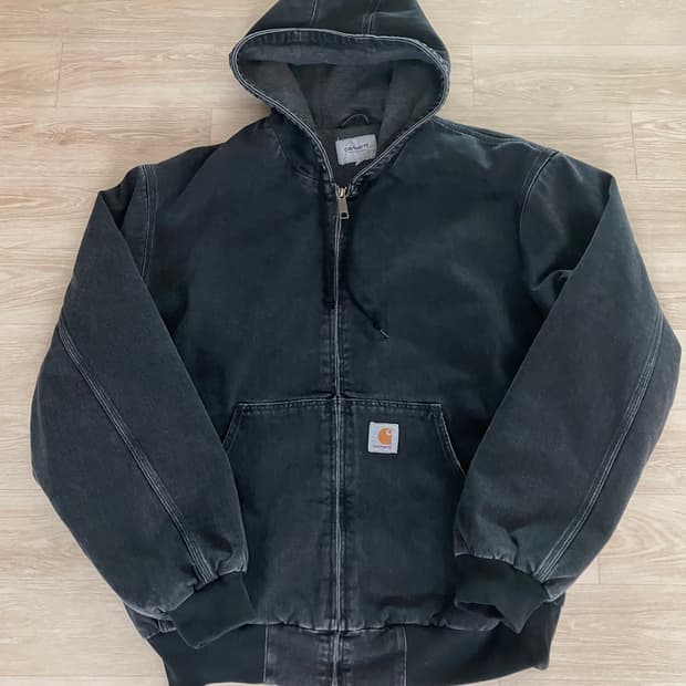 칼하트 WIP 메이틀랜드 데님 OG 액티브 자켓 블랙 스톤 워시드