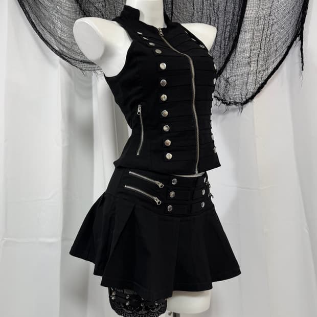 forestink sleeveless skirt set