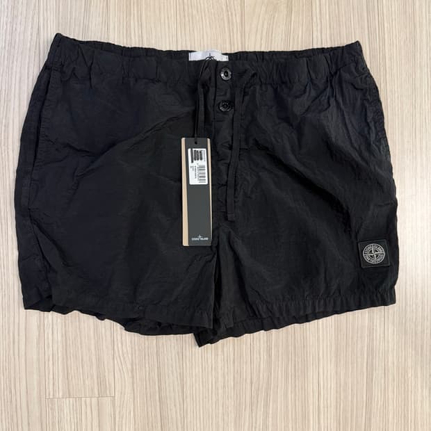 스톤아일랜드 블랙 나일론 메탈 스윔팬츠 XL 새상품