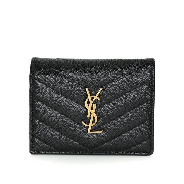 생로랑 모노그램 마틀라세 반지갑 YSL 668290 카산드라 블랙 미니지