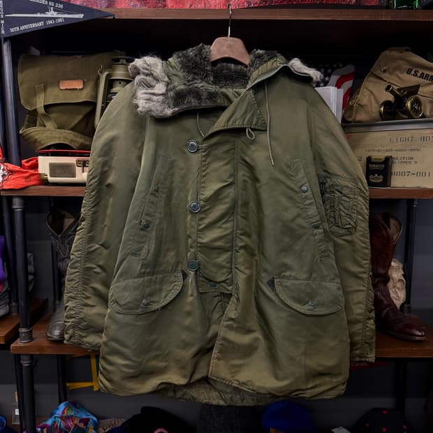 90s 알파 인더스트리 N3B 밀리터리 퍼 후드 야상 자켓 파카 N135