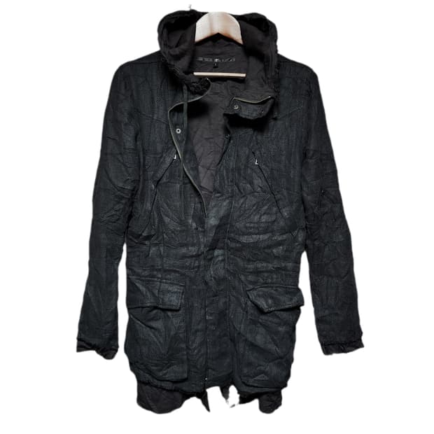 No Id 컷오프 아티잔 레이온 후드 자켓