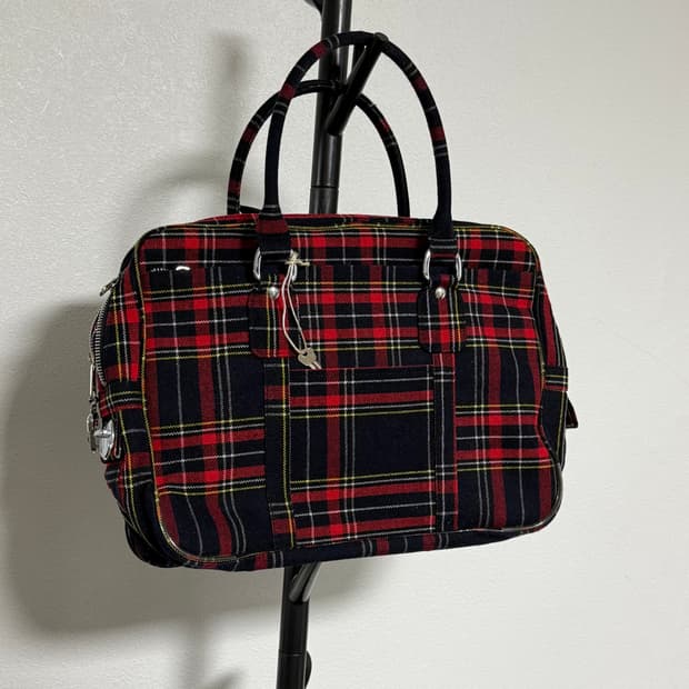 꼼데가르송 아카이브 타탄체크 서류가방 l