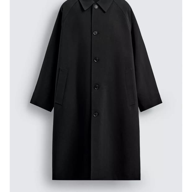 (자라) 울 오버사이즈 트렌치 코트
