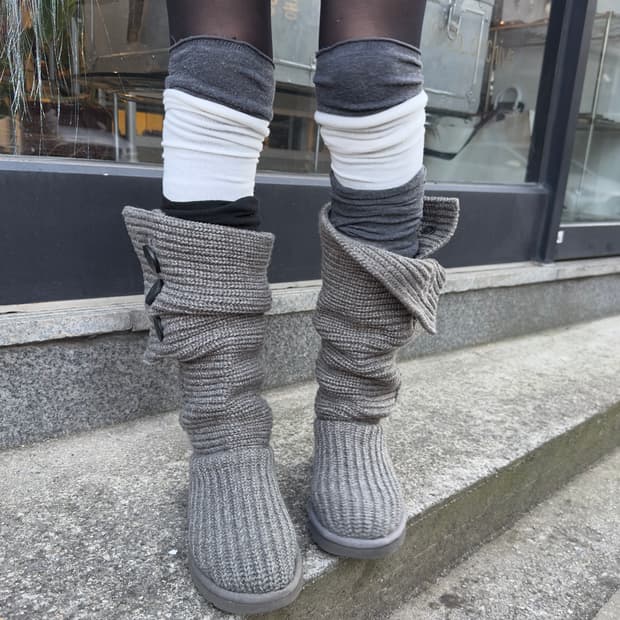 2000s Y2K 니트 카디 어그 부츠