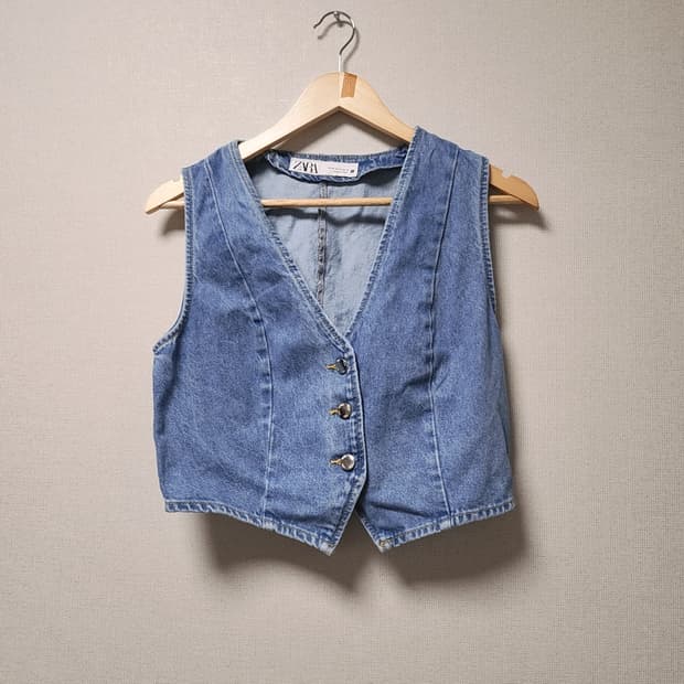 [M] 자라 여성 데님 조끼 청베스트